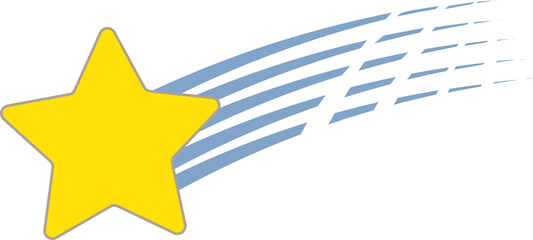 Wall Mural - Yellow star with meteor streaks, twinkle and twinkle, meteor streaks