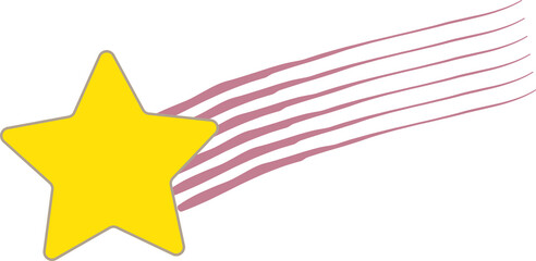 Wall Mural - Yellow star with meteor streaks, twinkle and twinkle, meteor streaks