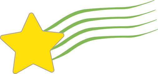 Wall Mural - yellow star with meteor streaks, twinkle and twinkle, meteor streaks