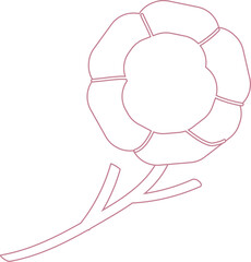 Wall Mural - line version of purple morning glory, classical flowers in chinese style