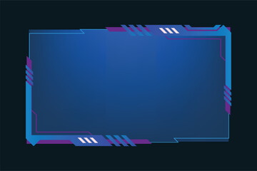 Poster - Simple gaming screen panel and overlay design with offline screen vector. Live streaming overlay and broadcast border design with blue color. Online user interface vector with abstract shapes.
