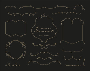 Wall Mural - Hand drawn frame design elements, flourish. Elegant vintage calligraphic vector dividers, lines, borders, corners, patterns, ornaments. Decorative vignettes in retro style 