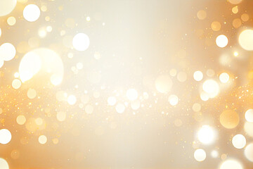 Poster - White and gold abstract glitter lights style luxury background. Banner template with modern design