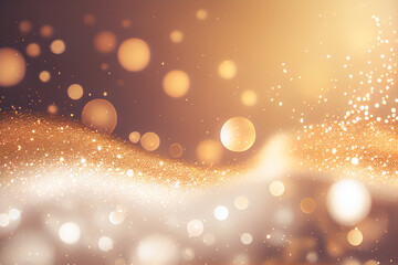Poster - White and gold abstract glitter lights style luxury background. Banner template with modern design