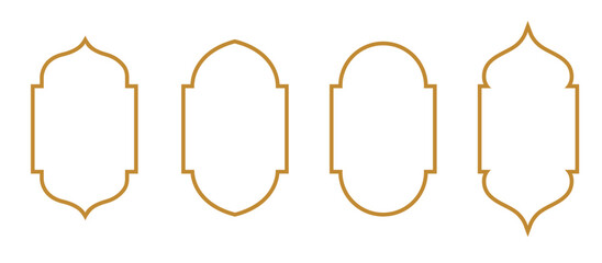set of islamic frames shapes badges. set of Islamic Bagde. Arab frame set

