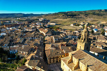 Aerial View Above The Beautiful Village Of Rubeilos De Mora In Spain