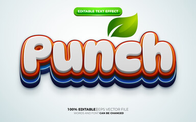Wall Mural - fresh Juice punch 3d logo template editable text effect style