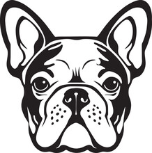 French Bulldog Face Isolated On A White Background, SVG, Vector, Illustration.