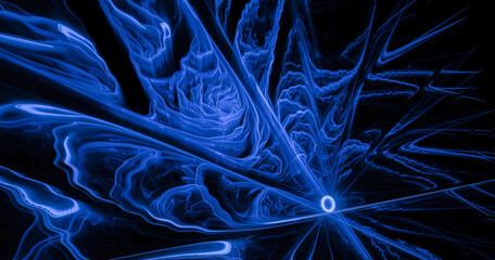 Poster - Fractal spiral. Abstract fractal patterns and shapes. Dynamic flowing natural forms.