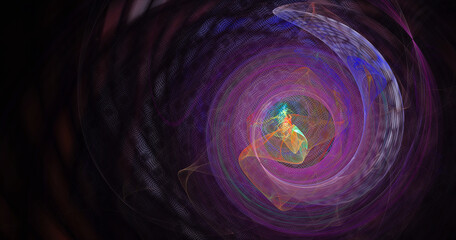Poster - Fractal spiral. Abstract fractal patterns and shapes. Dynamic flowing natural forms.