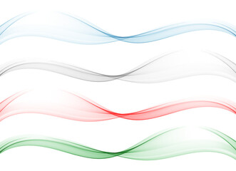 Wall Mural - Set of wavy,colored elements,abstract wave