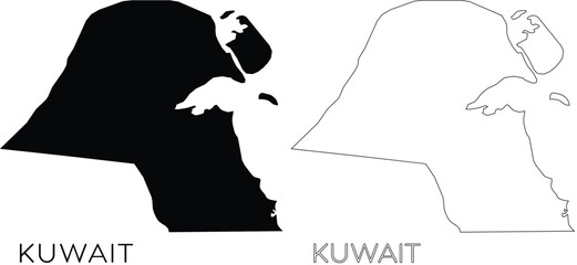 Wall Mural - Kuwait map silhouette
