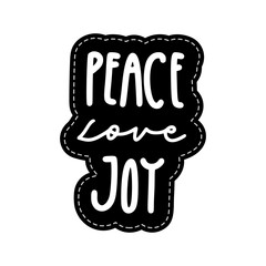 Peace Love Joy Sticker. Peace And Love Lettering Stickers