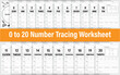 Numbers tracing worksheet for kids