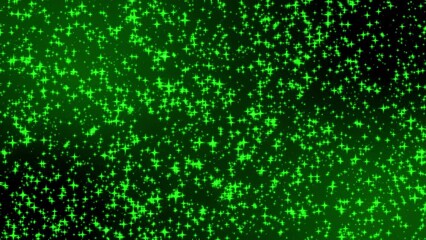 Wall Mural - shiny green particles and stars flash and sway quickly. abstract loopable 4k background at 60fps.