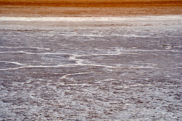  Salt deposits in the large salt lake Chott el jerid in southern Tunisia