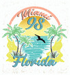 Miami,Florida.vector illustration.t shirt graphic design