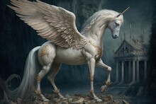 A Legendary Quest Awaits The White Winged Pegasus Generative AI
