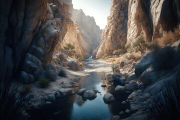 Poster - Discovering the Rugged Beauty of the River Canyon Generative AI