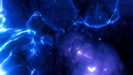 abstract energy in space. energy force fields and energy flows. flowing neon fire, smoke, wisp in fl