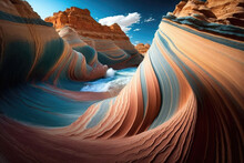  Arizona's Renowned Wave Trail. The Geological Artwork Created By Mother Nature Over Thousands Of Years, Generative AI