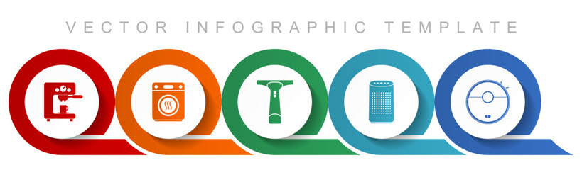 Poster - Home appliances icon set, miscellaneous icons such as coffe maker, dryer, window cleaner and vacuum cleaner for webdesign and mobile applications, flat design infographic vector template in eps 10