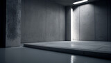 Fototapeta Kwiaty - Professional studio with concrete walls and cold lighting, Generative AI