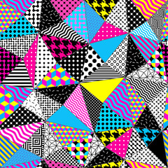 Poster - Abstract geometric Memphis style pattern. Vector image