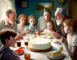 An Illustration of a Family Celebrating Shavuot | Generative AI