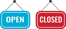 Images Of Various Signs Open And Closed On A Transparent Background