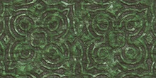 Ancient Green Rock Hereditary Pattern. Creative Decoration Art. Seamless Traditional Pattern. Decorative Stone Oriental Backdrop.