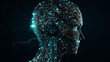 © v.senkiv - Artificial intelligence. Human head outline with circuit board inside. Technology and engineering concept