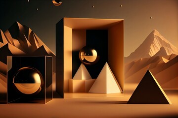Wall Mural - 3d abstract background made with generative ai