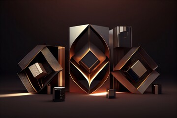 Wall Mural - 3d abstract background made with generative ai