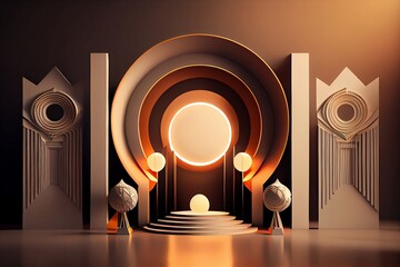 Wall Mural - 3d abstract background made with generative ai