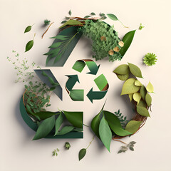 Recycle Icon Plants Sustainability Leaves Natual Global Environment