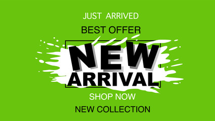 Poster - Green new arrival banner for store