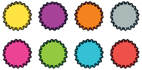 Sticker - Iron bottle cap. Vector drawing