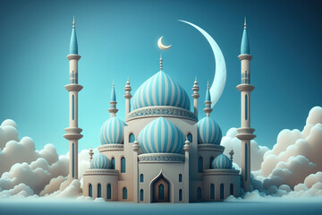 Poster - Ramadan Kareem background banner. Islamic holiday. Generative AI.