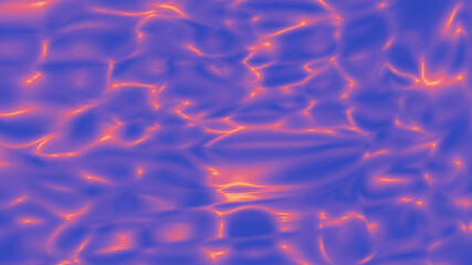 Poster - Neon background. Abstract texture. Water surface with purple glow. Abstract background for design. Simple purple background. Lines of light on blue. Scenery, backgrop. 3d rendering.