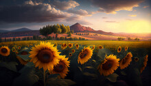Sunflower Landscape, Ultra Realist 8k 3, Generative AI