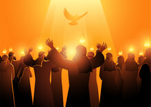 Biblical Silhouette Pentecost Holy Spirit Ok