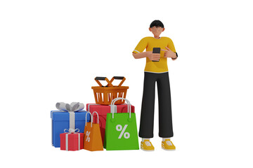 Poster - shopping  3d illustration
