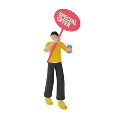 Poster - special shopping offer 3d illustration