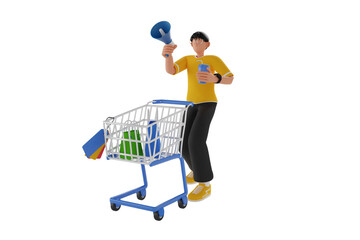 Poster - discount flash sale 3d illustration
