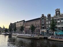 Boat On The Canal In Amsterdam