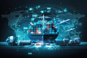 global supply chain management, vessel shipping, transportation logistics optimization, distribution