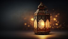 Ramadan Lantern 3D Ultra 3D Render Wallpaper, AI Generated