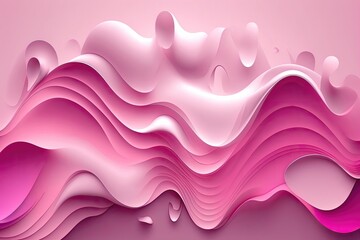 Wall Mural - Abstract pink liquid wavy background. Generative AI