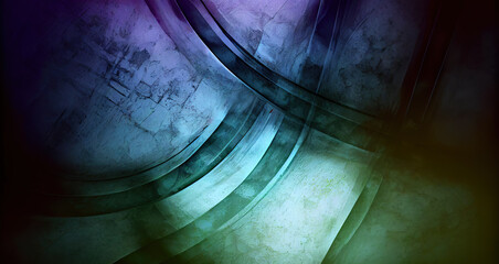 Wall Mural - Generative AI: Abstract liquid wavy shapes futuristic banner. Glowing retro